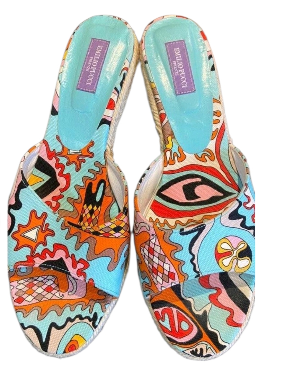 Emilio Pucci Multicolor Canvas Slide Sandals - Women's